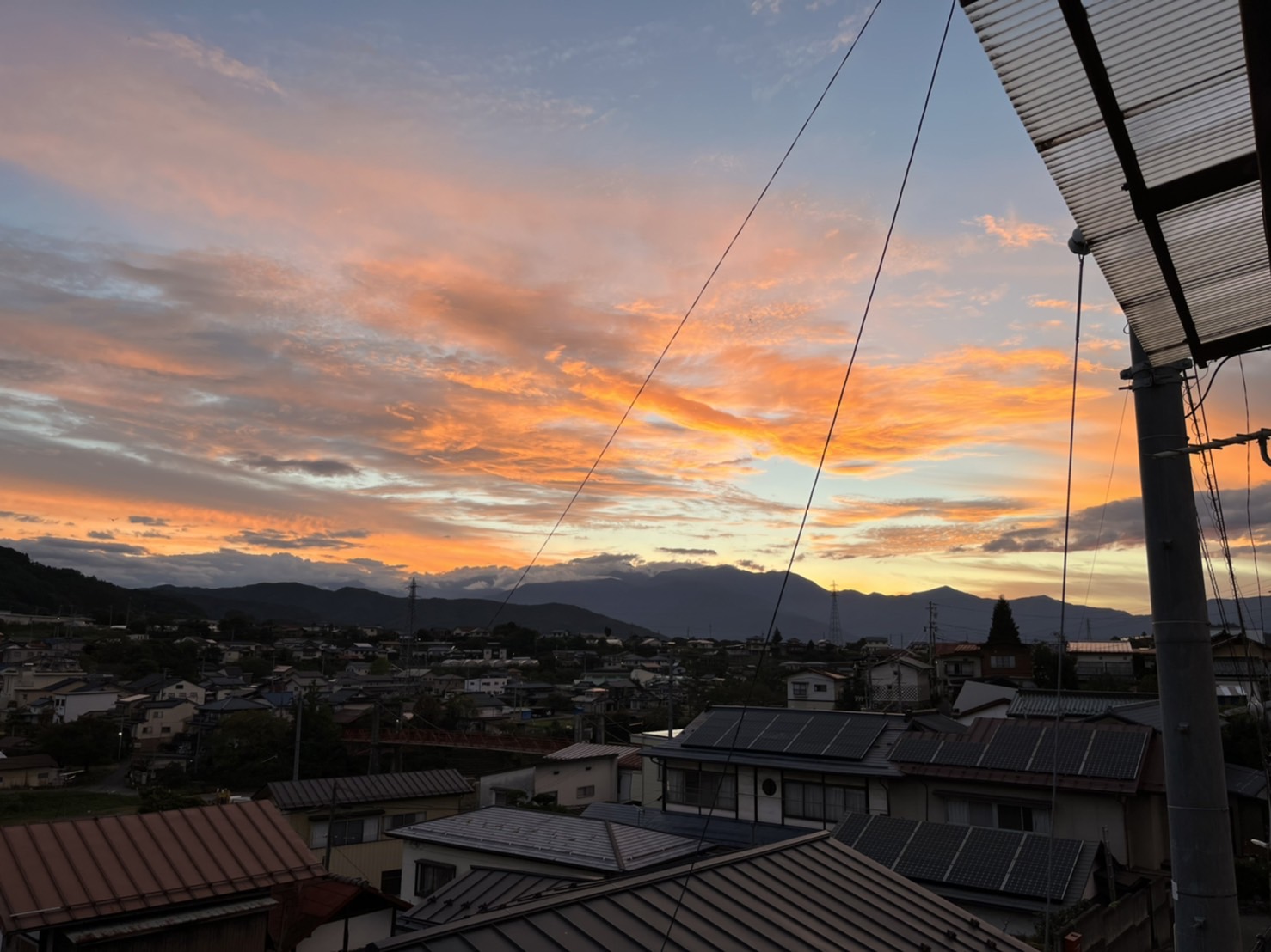 高遠から見える夕焼け