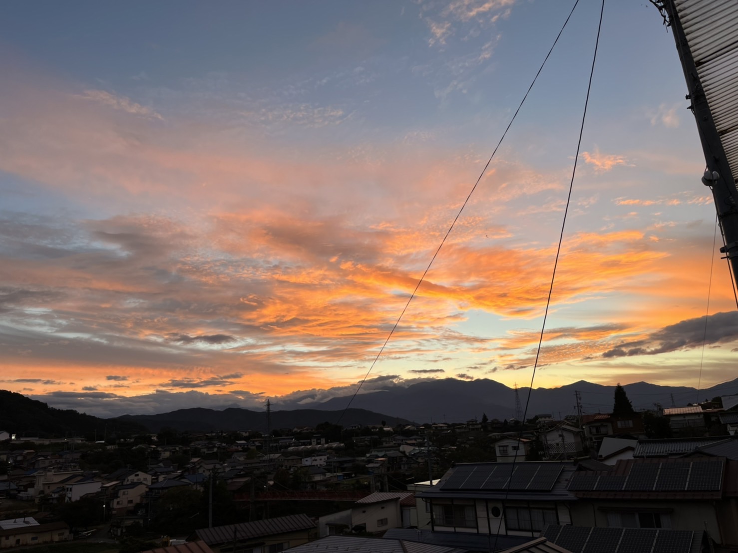 高遠の夕焼け広角